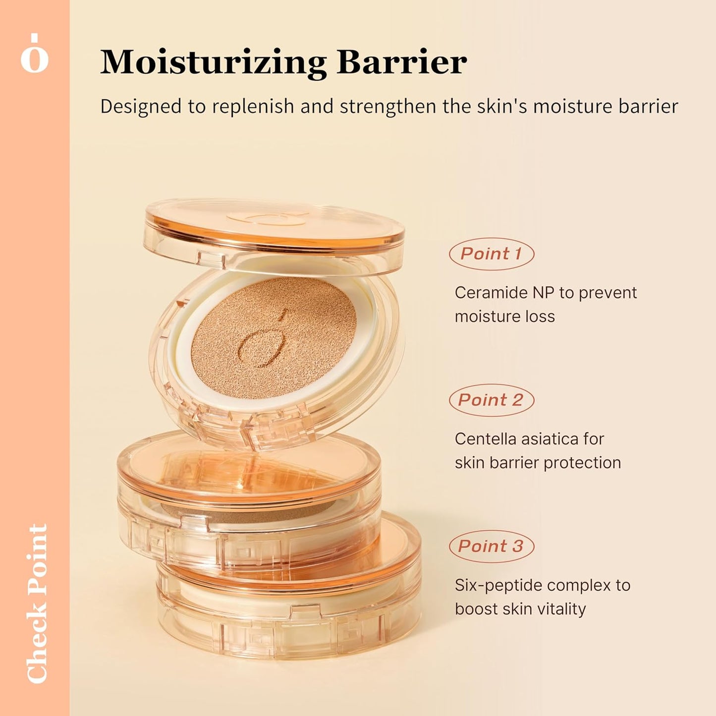 Skin Barrier Glow Cover Cushion, All-day Coverage, Glow Finish, Lightweight, Skincare-Like Texture, Non-cakey Makeup, Korean Cushion Foundation (#43N Moonlight, 0.15 oz)