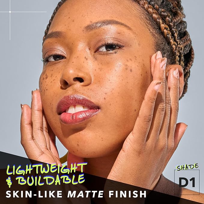 COVER FX Power Play Foundation - Shade D1 - Buildable Full Coverage - Waterproof Sweat-Proof Transfer-Proof - Natural Matte Finish - All Skin Types