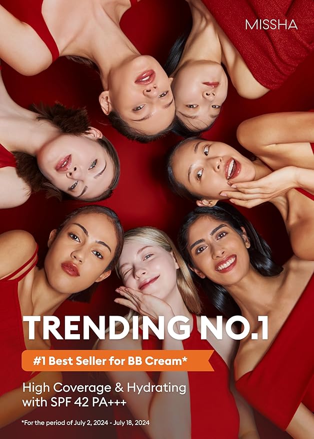 MISSHA M Perfect Cover BB Cream No.27 Honey Beige - Medium with Neutral/Warm Undertone SPF 42 PA +++ 1.69 Fl Oz - Tinted Moisturizer for face with SPF