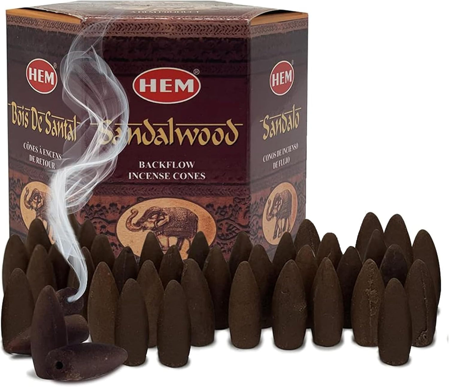 Sandalwood Backflow Incense Cones for Waterfall Inciensos Aromaticos|Incienso|Inciense|Insienso