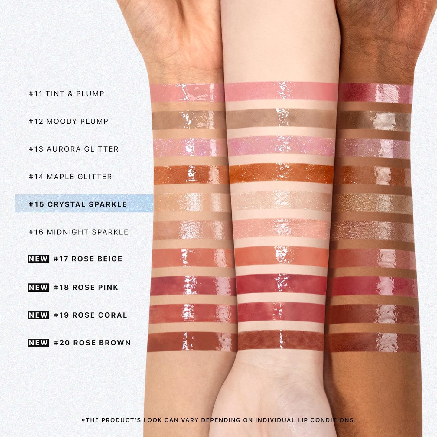 Nature Republic HONEY MELTING LIP GLITTER & PLUMPING (15 CRYSTAL SPARKLE) SOFT LIP STICK Hydrating&Moisturizing clear Gloss,Volumizing formula & Sheer tint, Shine Glimmer Finish, korean make up