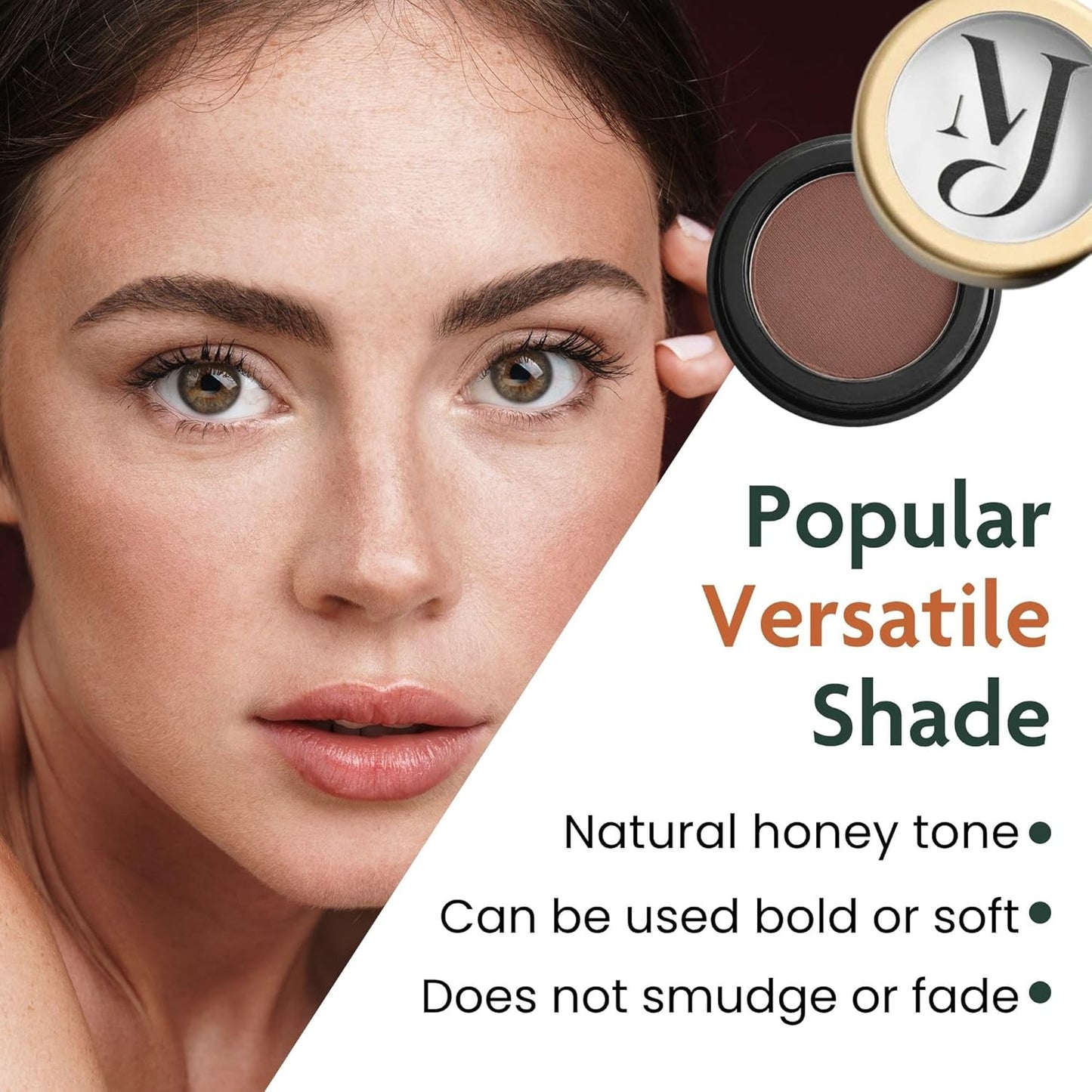 Marie-José Brow Powder – Medium Brown | Brown Eyebrow Powder, Vegan & Cruelty-Free | Highly Pigmented, Long-Lasting Compact | 9 Shades Available | Made in USA