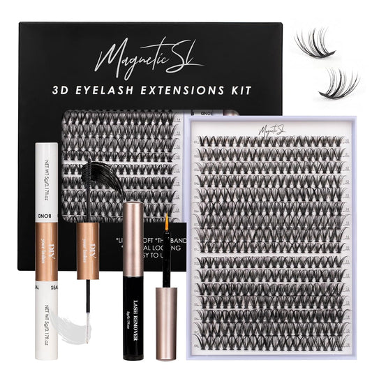 Lash Clusters DIY Lash Extensions Kit 320pcs Individual Lashes Clusters 30D 40D D Curl Eyelash Extension Kit with Applicator and Lash Bond&Seal,Clusters Lash Glue Remover Mix 10-16mm (30D+40D-320 KIT)