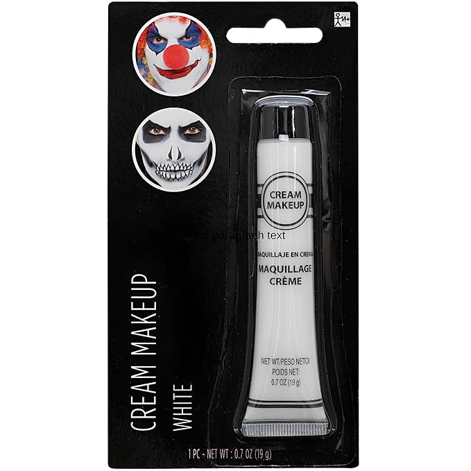 White Cream Makeup Costume Accessory - 0.7 Oz, 1 Count - Bold and Long-Lasting - Easy-to-Apply & Full Coverage For Exceptional Transformations