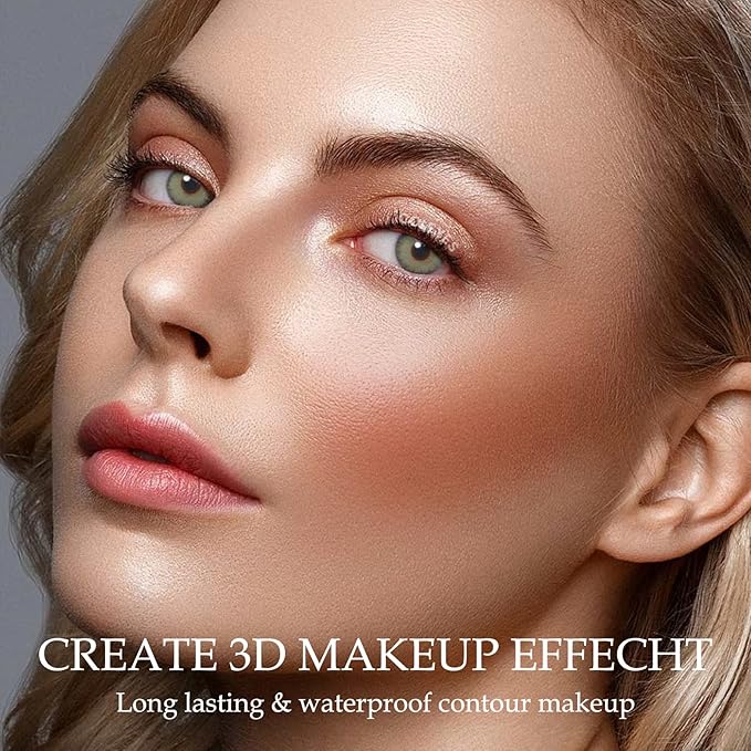 Boobeen Highlight and Contour Stick Dual-ended Contouring Cream Makeup Pencil Kit, Long Lasting & Waterproof Face Bronzer and Highlighter Makeup Stick Shadow Pen, Pack of 1