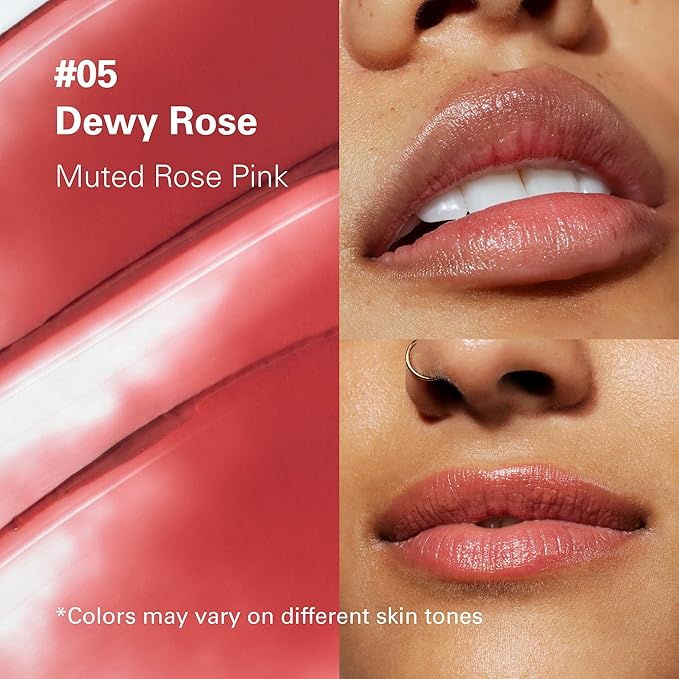 Melixir Vegan Lip Butter #05 Dewy Rose(+11 more colors), Deep Nourishing Tinted Lip Balm for Dry Lips, Bee-Free, Petrolatum-Free, Plant-Based, Hydrating for Cracked and Chapped Lips, Travel Essentials