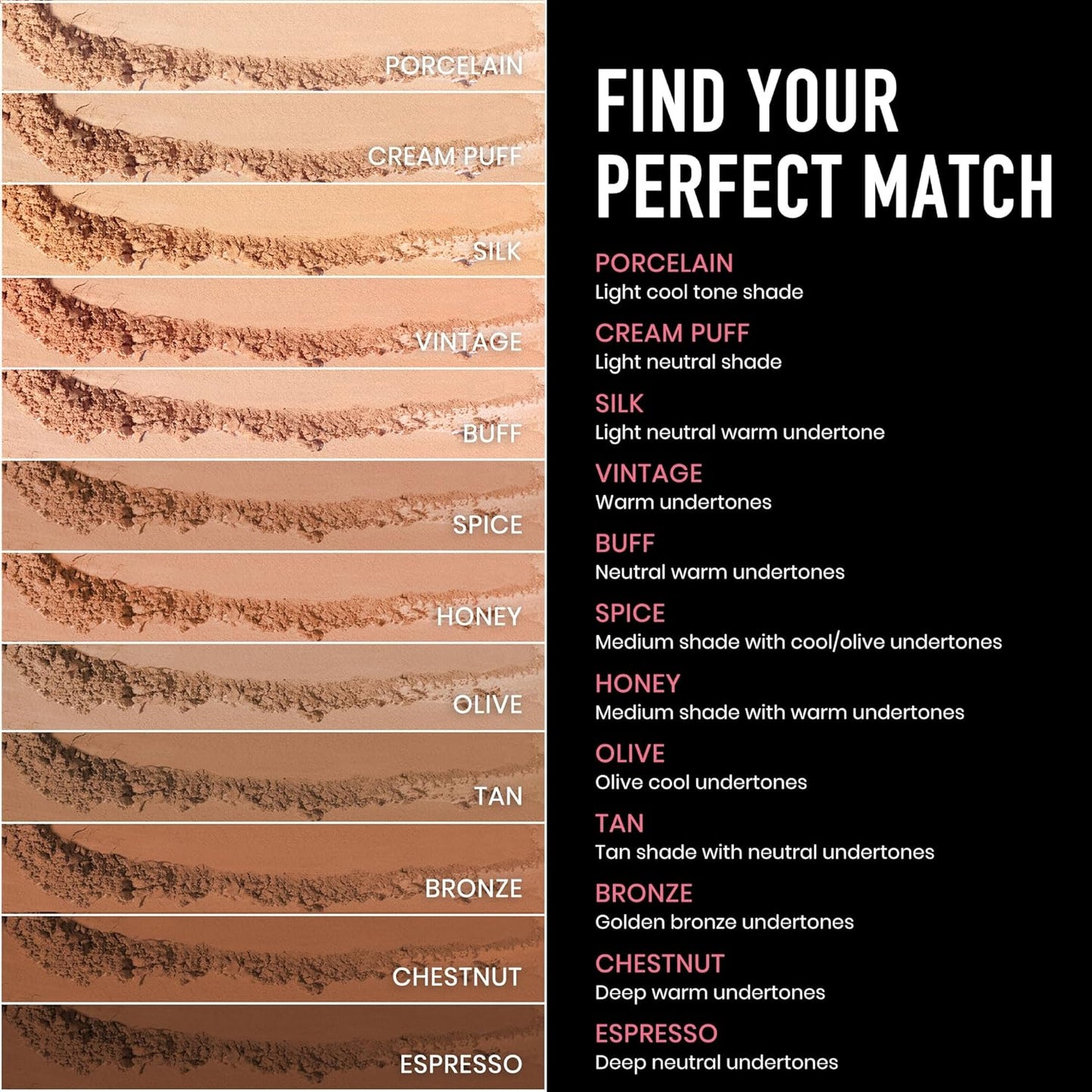 Frankie Rose Cosmetics Powder Foundation – Full Coverage Face Powder For Pores & Imperfections, Evens Out Skin Tone & Shine-Control | 58 Grams (Porcelain)