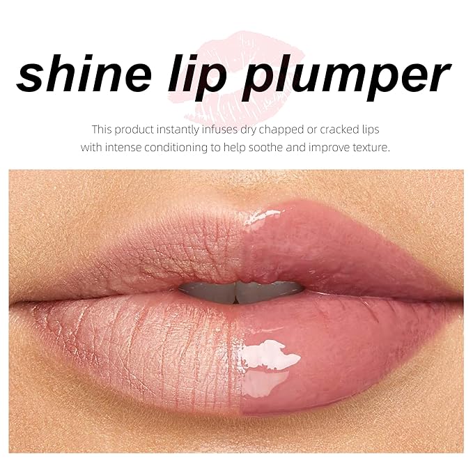 MUESCHER Glow Lip Balm Plumping Moisturizing Lip Balm For Dry Cracked Lips, Moisturizer Nourishing Lip Balm Lip Care Vegan Tinted Lip Balm, Dewy Glassy Lip Balm Shine Lips Plumper Jelly Lipstick(05#)