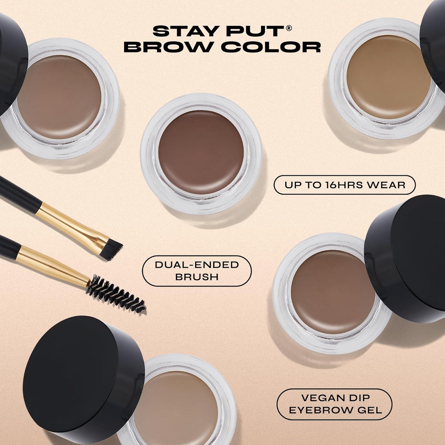 Milani Stay Put Brow Color - Natural Taupe (0.09 Ounce) Vegan, Cruelty-Free Eyebrow Color that Fills and Shapes Brows…