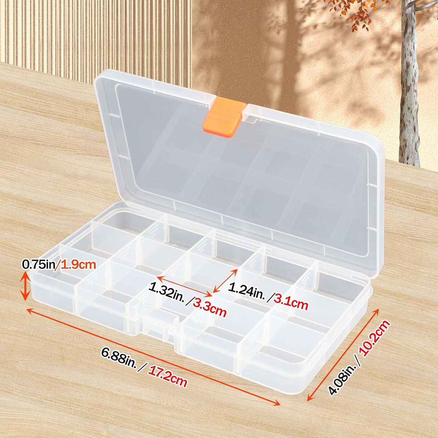 8PACK Extra Thick Bead Organizers, Mini Clear Plastic Storage Box Craft Containers for Nail jewelry rhinestones DIY Supply Case