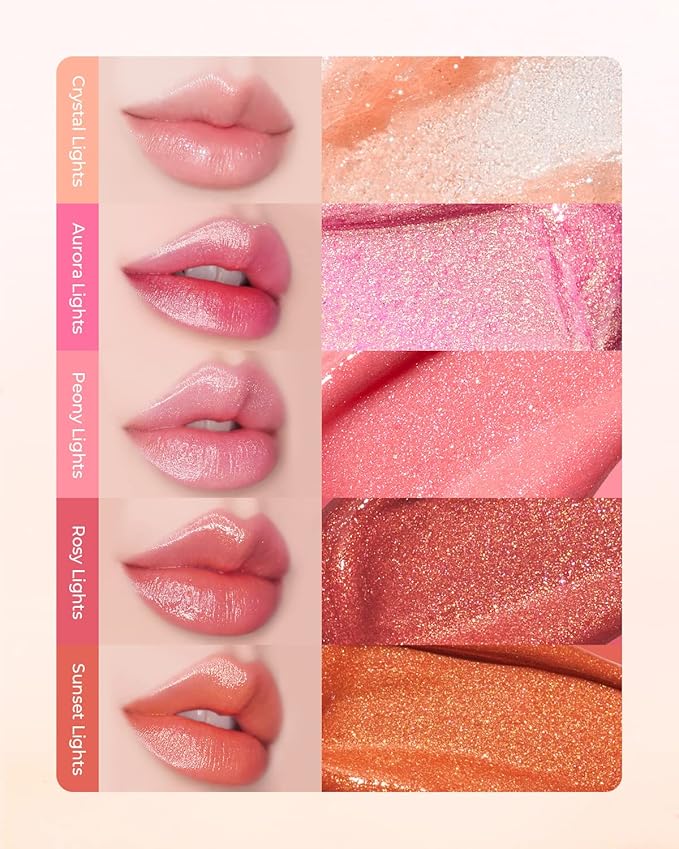 AMTS Tinted Lip Balm - Crystal Lights | Hydrating Glitter Lipstick | Pearl Shimmering Daily Lip Makeup for dry, cracked, chapped lips | korean beauty Moisture Lip Tint