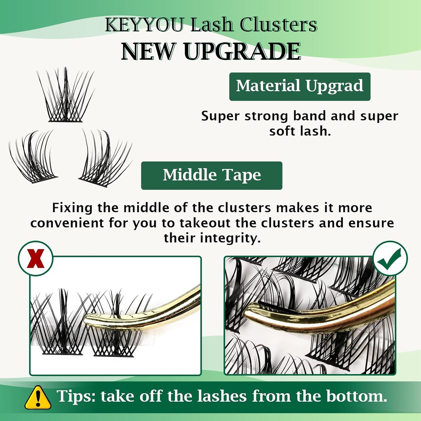 Lash Clusters,96 Pcs Cluster Lashes D Curl 14mm DIY Lash Extensions Eyelash Clusters,KEYYOU Volume Wispy Individual Lashes Soft&Comfortable Easy DIY at Home(Y09,D-14mm)