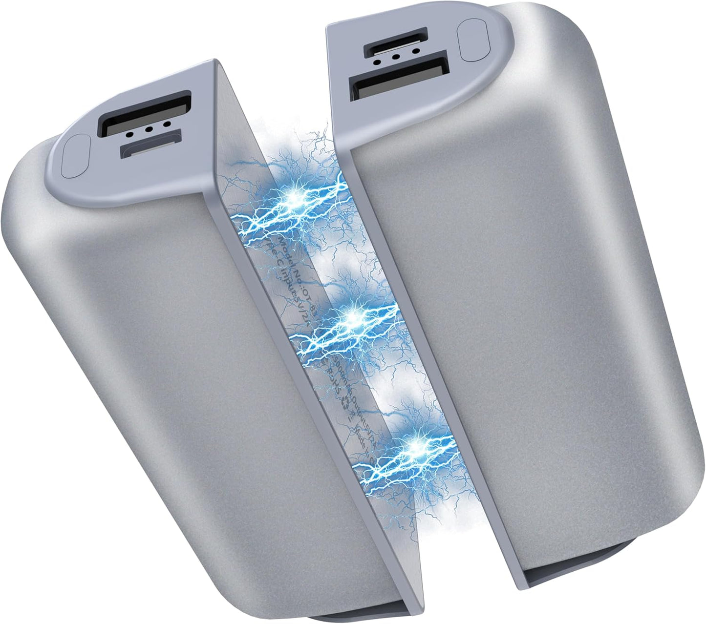 Hand Warmers Rechargeable 2 Pack,10000mAh Split-Magnetic Electric AI Handwarmer Power Bank,3 Levels, Camping,Hunting in Winter (Silver, One Size)