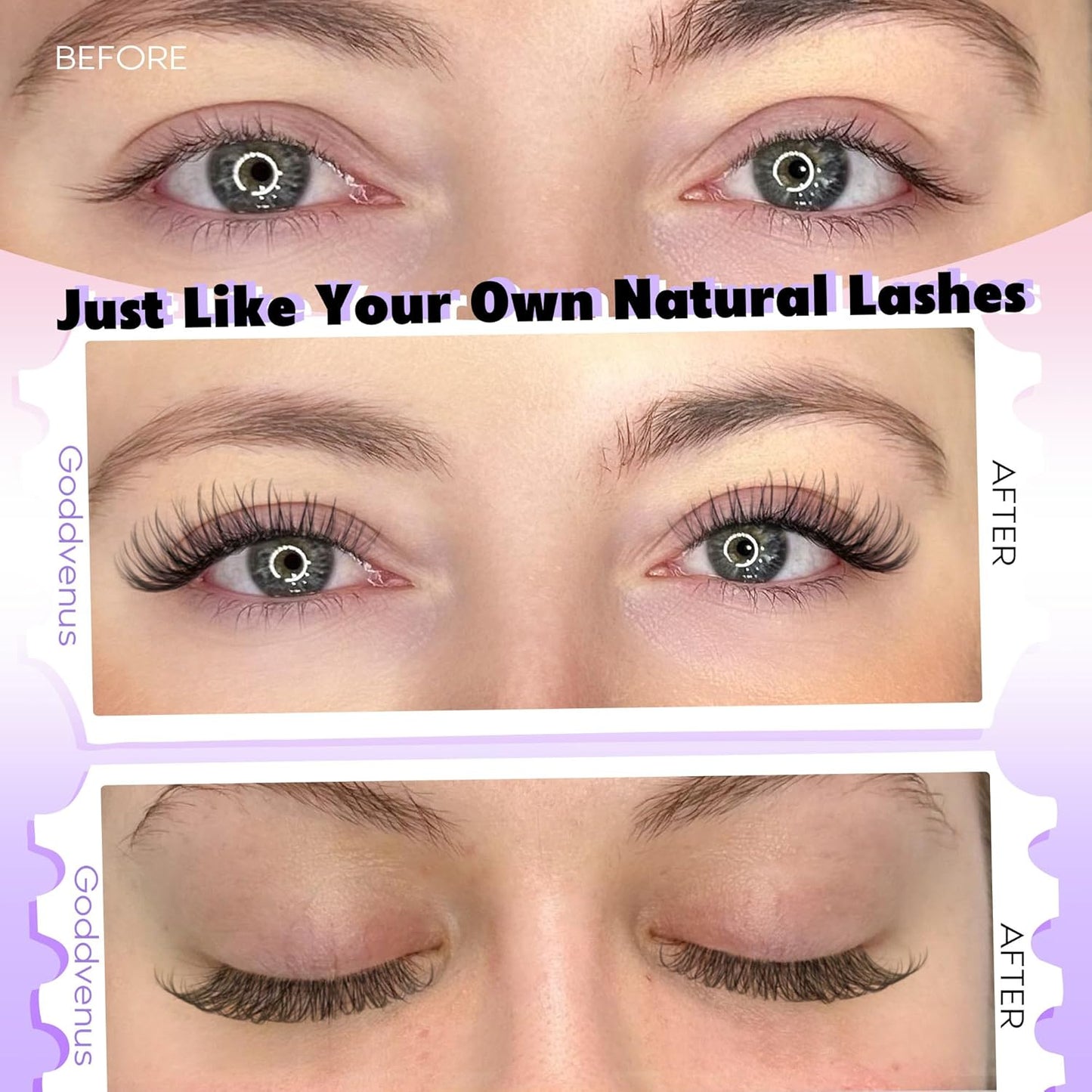 Invisible Band Lash Clusters Kit Wispy Natural Cluster Eyelash Extension Kit DIY Lash Extension Kit C Curl 10-16MM Eyelash Clusters Volume Individual Lashes Kit by Goddvenus