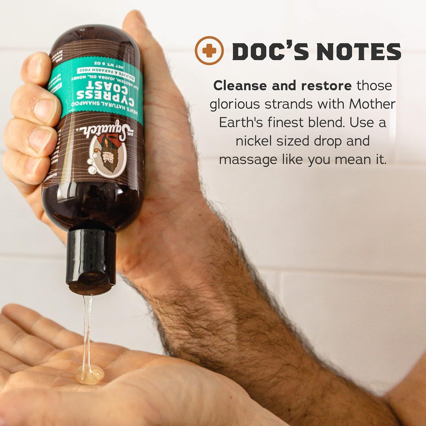 Dr. Squatch Natural Hair Bundle for Men - Healthy, Full Looking Hair - Pine Tar Shampoo (8 fl oz), Pine Tar Conditioner (11.5 fl oz)