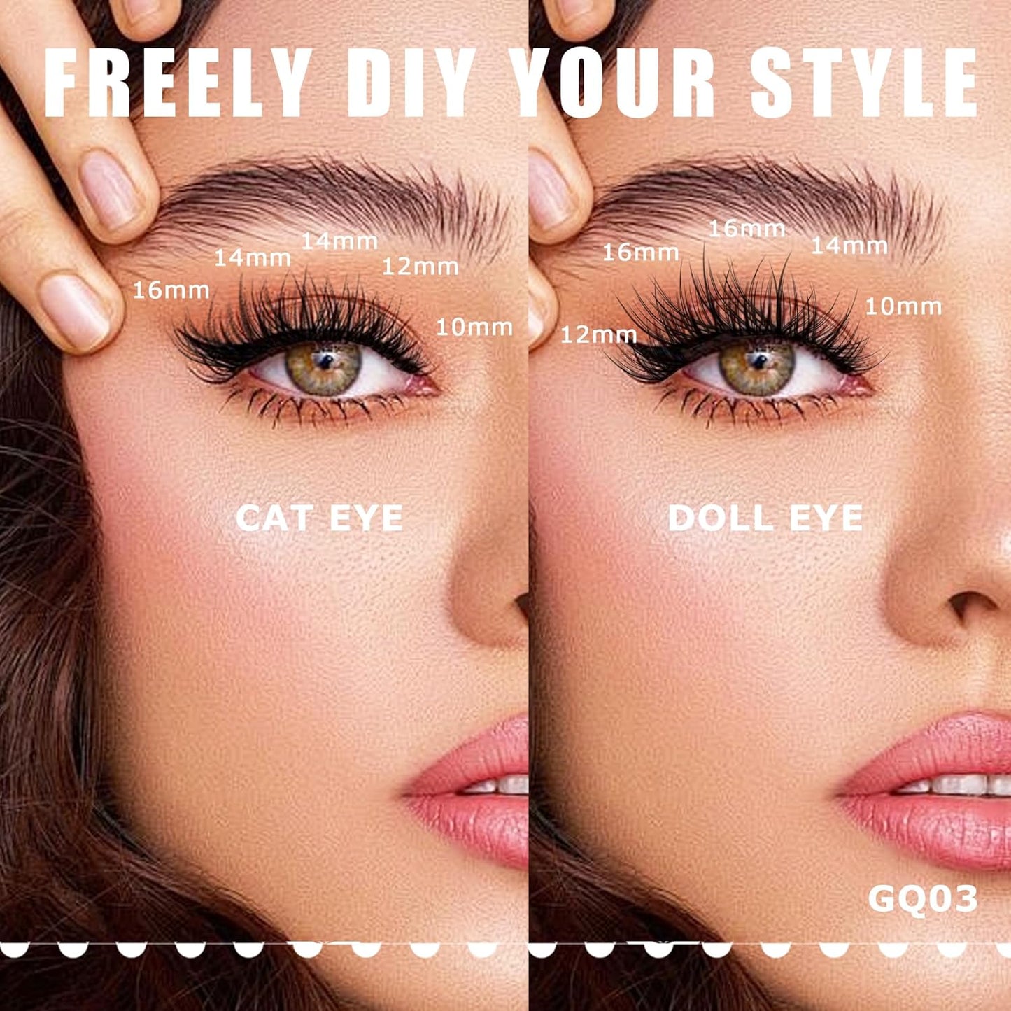 GAQQI Lash Clusters, Eyelash Clusters 120PCS C Curl Individual Lashes, Wispy Cluster Eyelash Extension 12mm Only, Natural Looking Cluster Lashes （GQ03, C Curl, 12mm)