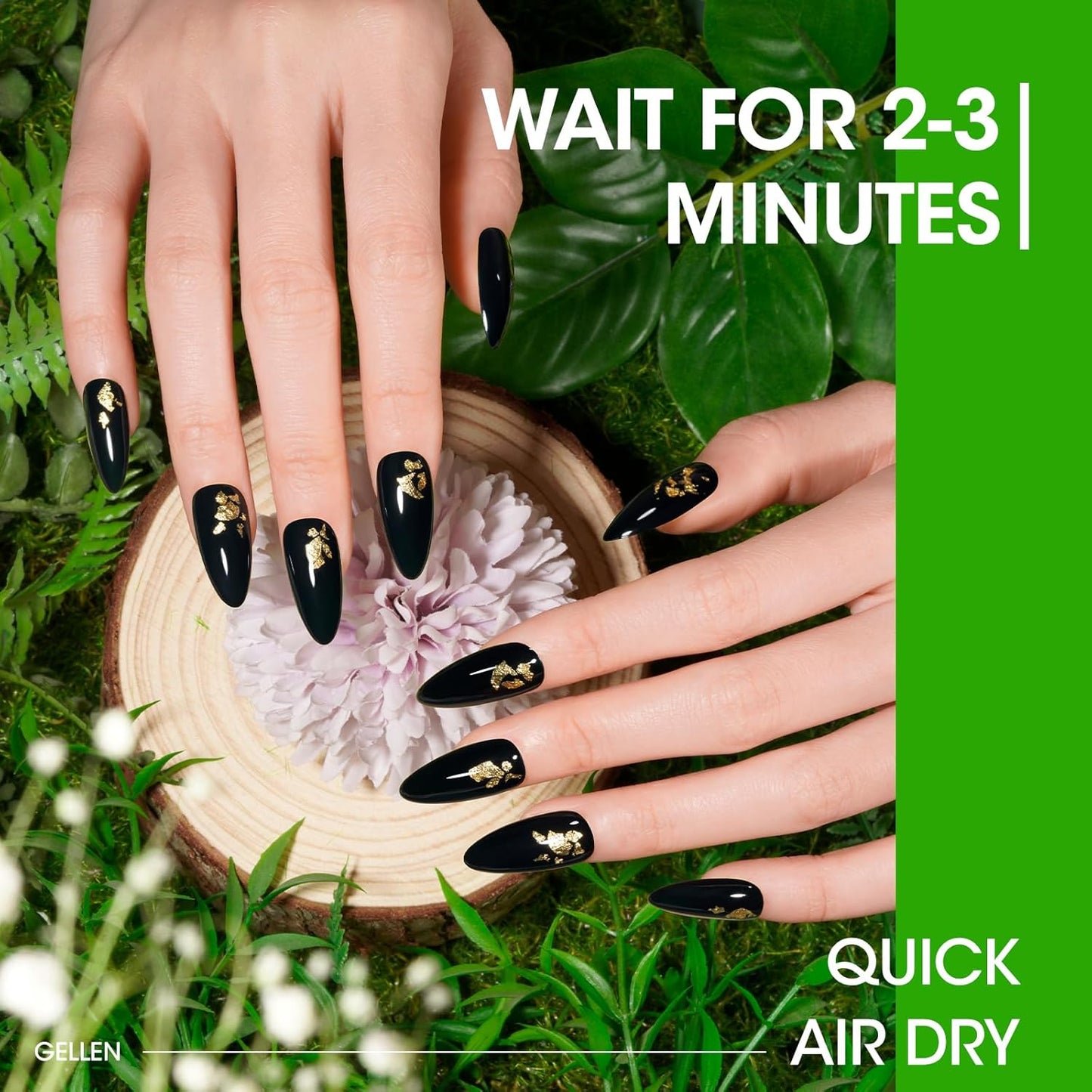 GELLEN Green Regular Nail Polish Non Gel, Fast Air Drying Full Size Green Nail Polish No UV Light Needed Spring Summer Dark Light Grass Forest Jungle 6 Colors Set for Women Manicure St. Patrick's Day