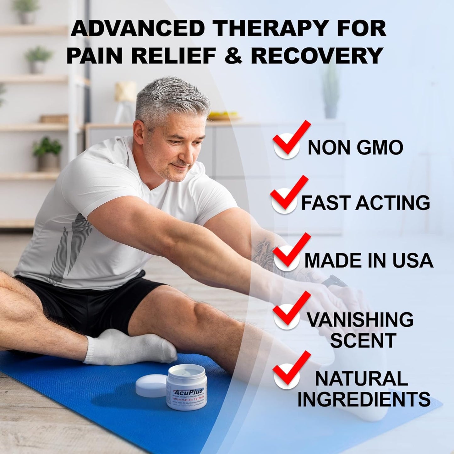 AcuPlus - Advanced Pain Relief Topical Anti Inflammatory Cream to Soothe Muscle & Joint Pain - Arthritis, Bursitis, & Tendonitis - Fast-Acting Formula with Natural Ingredients - 4 oz.