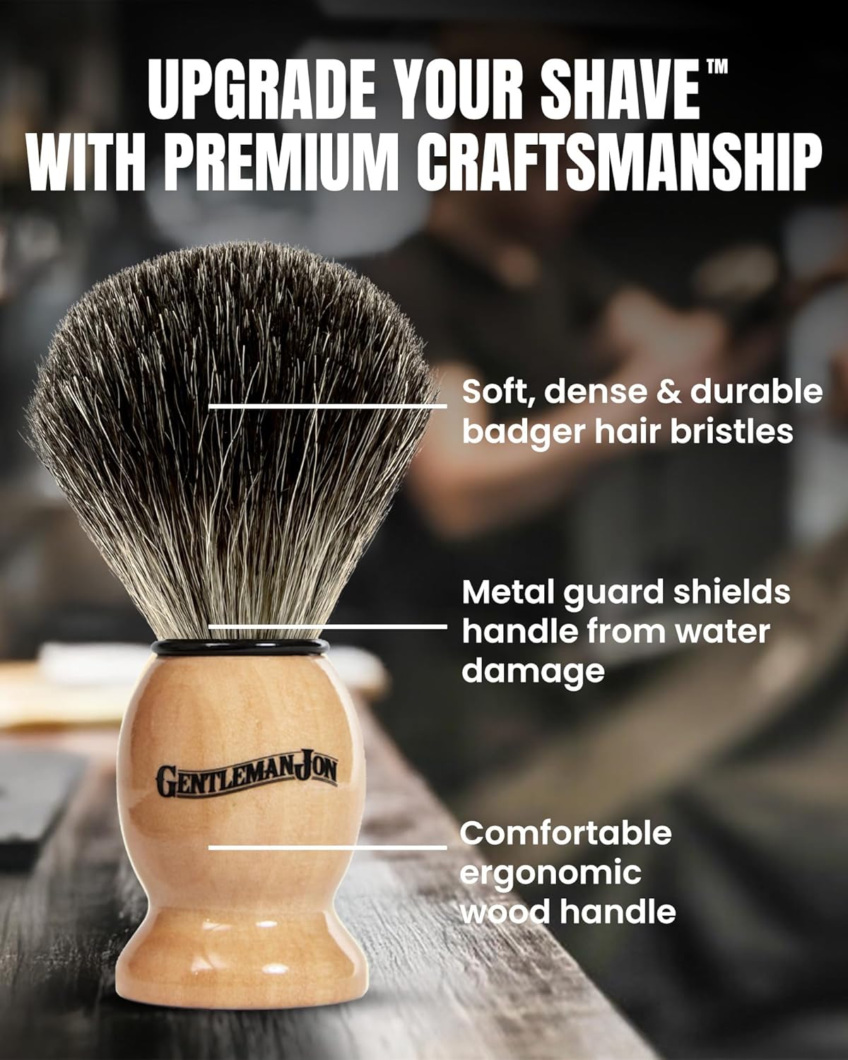 Complete Shaving Brush Kit – Old Fashion Shaving Kit for Men, Includes Shave Brush, Shave Bowl, Shave Soap & Stand, Vintage Wet Shave Mug, Barber-Style 4-Piece Gift Set