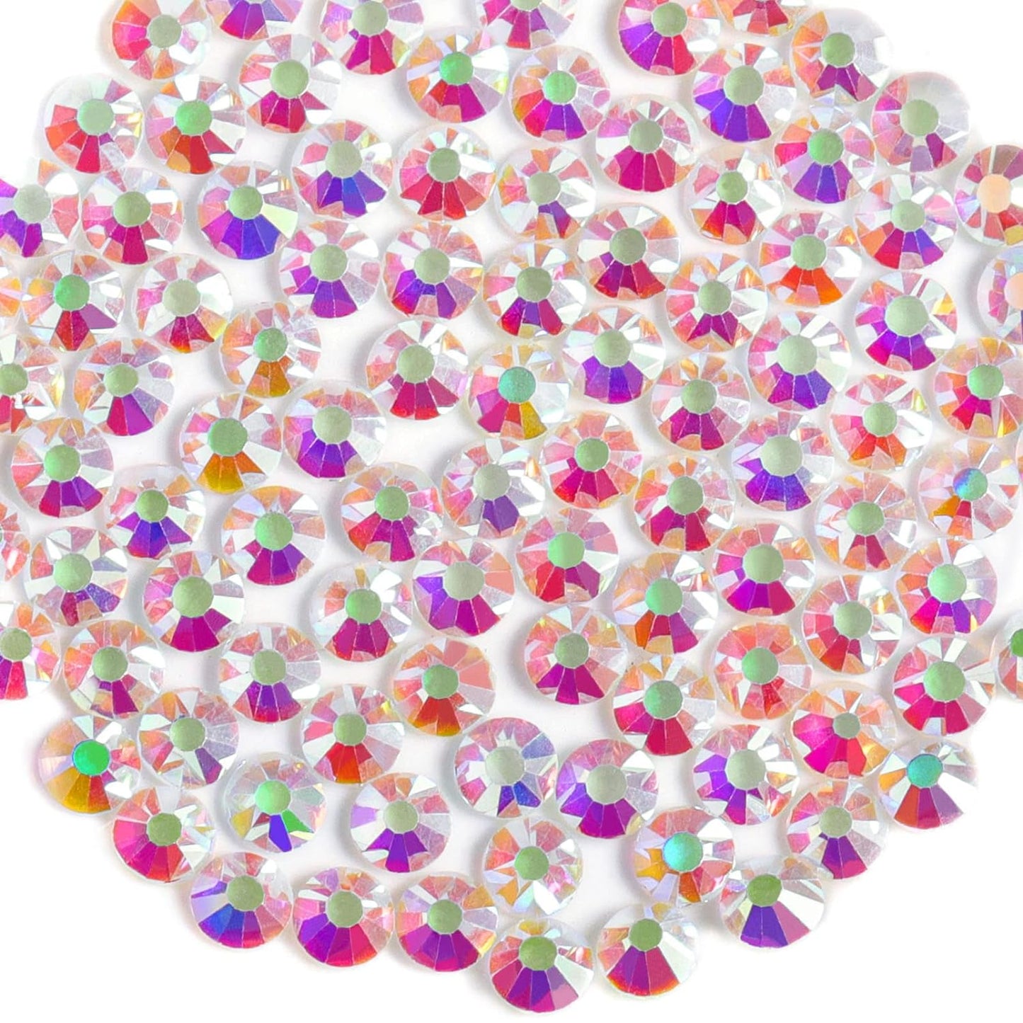 Beadsland 1440 Pieces Flat Back Crystal Rhinestones Round Gems, Transparent AB,SS20,4.6-4.8mm
