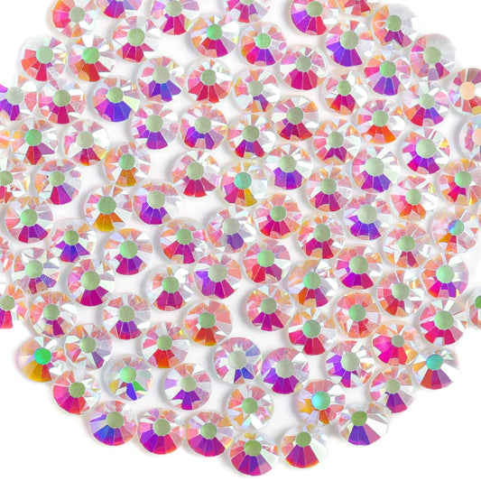 Beadsland 1440 Pieces Flat Back Crystal Rhinestones Round Gems, Transparent AB,SS10,2.7-2.9mm
