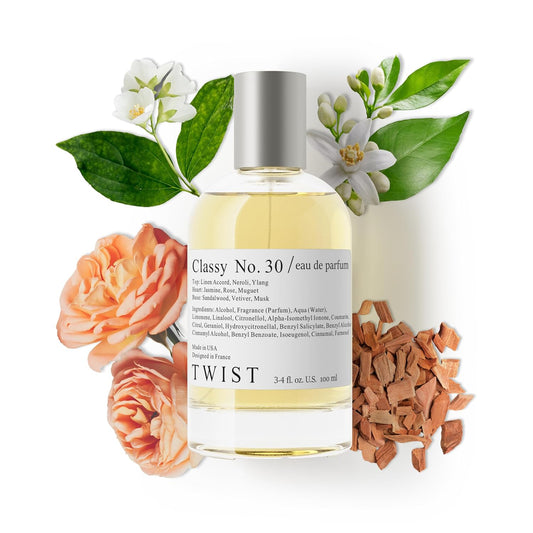 Twist - Classy No. 30 - Eau De Parfum Inspired by Chane. No. 5, Long-Lasting Perfume For Women, Floral & Aldehyde, Vegan, Clean Ingredients, Fragrance - Spray 100 ml | 3.4 fl. oz.