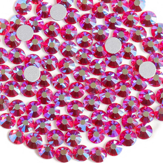 Beadsland 288 Pieces Flat Back Crystal Rhinestones Round Gems,Light Siam AB,SS30,6.3-6.5mm