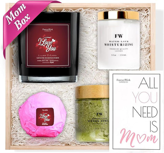 Foreverwick I Love You Mother's Day Gift Set | Sweet Mother's Day Gifts for Mom, Grandma, Sister | Mother's Day Candle | Mom Gifts for Birthday, Valentine's, Christmas | Spa Gifts for Women