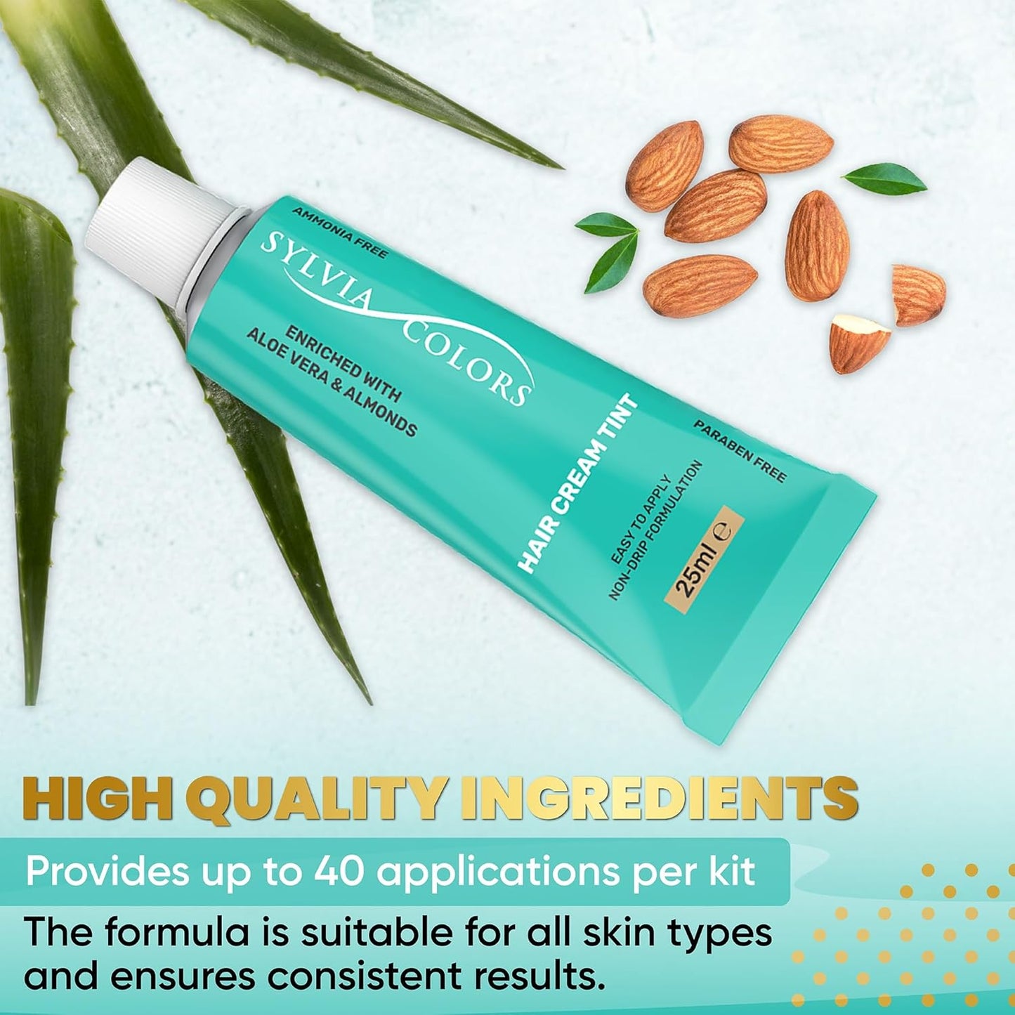 Professional Tint Kit Semi-Permanent 40 Applications Lasts 4-6 Weeks Spot Coloring Set WaterprooF (Light Brown, 25 ML)