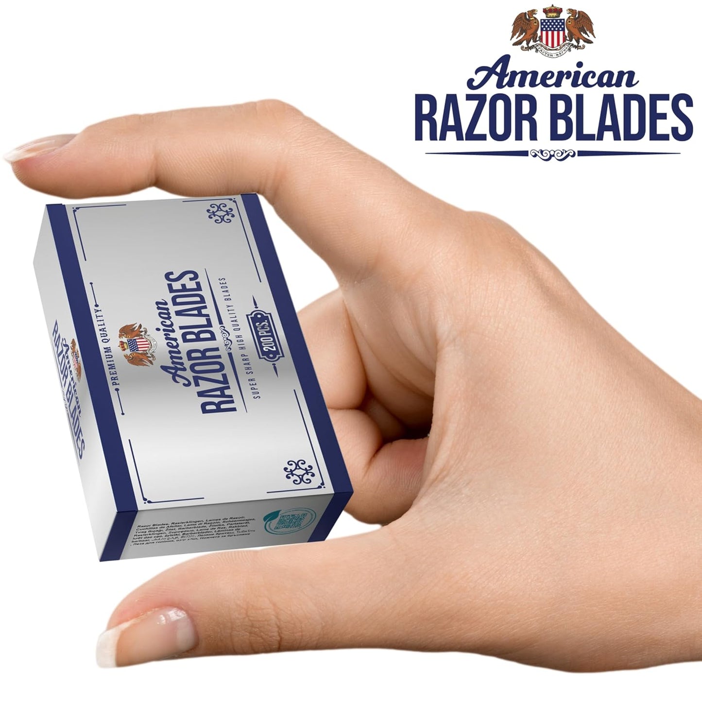 American Razor Blades by The Shave Factory - Super Sharp Double Edge Razor Blades, Japanese Steel, New Value Pack (200)