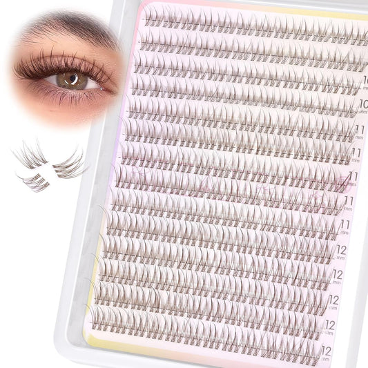 Brown Lash Clusters Wispy Eyelash Clusters Eyelash Extensions Natural Cluster Lash Extensions 168pcs CD-Curly DIY Individual Lashes