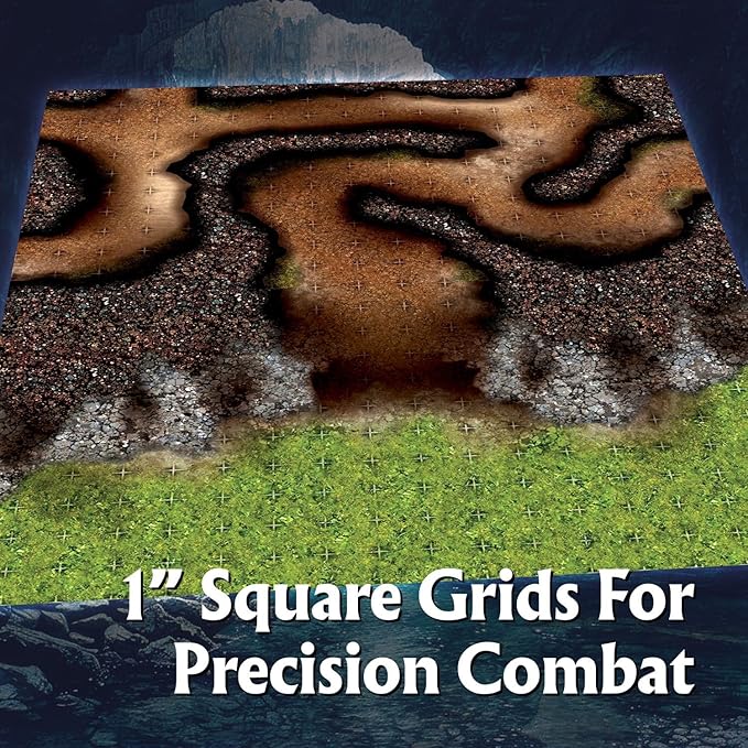 Arcknight The Winding Caverns Roleplaying Battlemaps; 16 Modular RPG Maps in 8 Double-Sided Pages, 1" Square Grid, Modular & Versatile Design for Tabletop Gaming - for Dungeons & Dragons & Pathfinder
