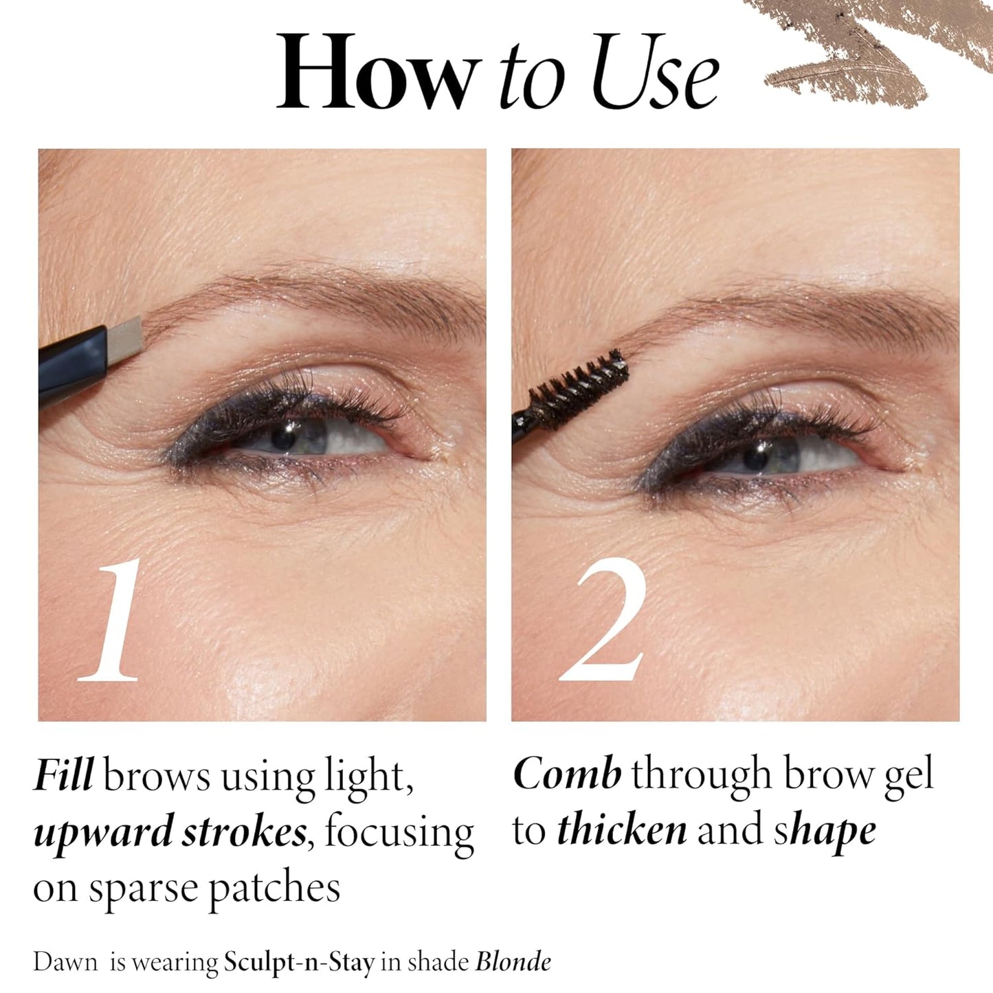 LAURA GELLER NEW YORK Sculpt-n-Stay Waterproof Brow Pencil & Gel- Dark Brown