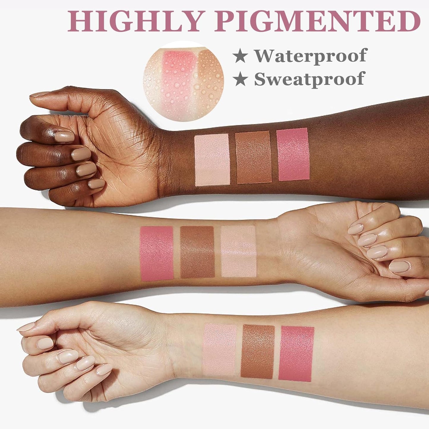 3Pcs Cream Contour Stick Makeup Kit with Makeup Brush,Shades with Highlighter,Brush Stick,Cream Bronzer for Sculpt the Cheeks,Long-lasting Waterproof Lightweight Contour Set