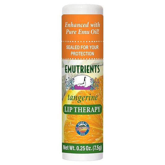 Montana Emu Ranch - Lip Therapy Lip Balm - 0.25 Ounce - Tangerine Flavor - Made with Pure Emu Oil