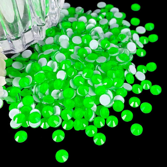 Flatback Glass Rhinestones,Bedazzler Gems 1440pcs Non Hotfix Crystal Rhinestones for Nail Charms Crafts Clothes Tumblers,Green Neon,SS10