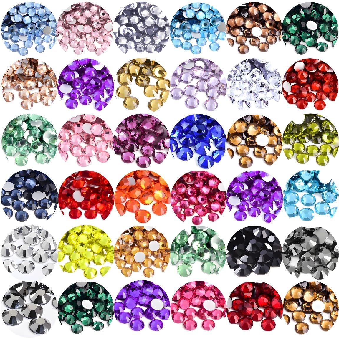 Flatback Rhinestones Round Gems for Nails Art and Crafts 4000Pcs SS12 3mm Glitter Crystals Stone DIY Bags Clothes Shoes (Light Grey)