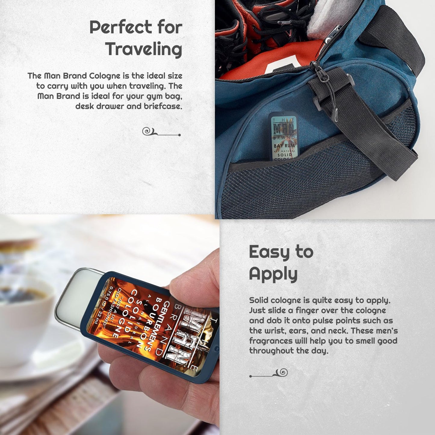 Solid Cologne Set of 5 with Bay Rum Solid Cologne, Bourbon Solid Cologne, Business As Usual, Lumberjack, and Mysetry Man Cologne - Solid Cologne Sampler Set (Five Armies - 5 Pack - 0.75 oz each)