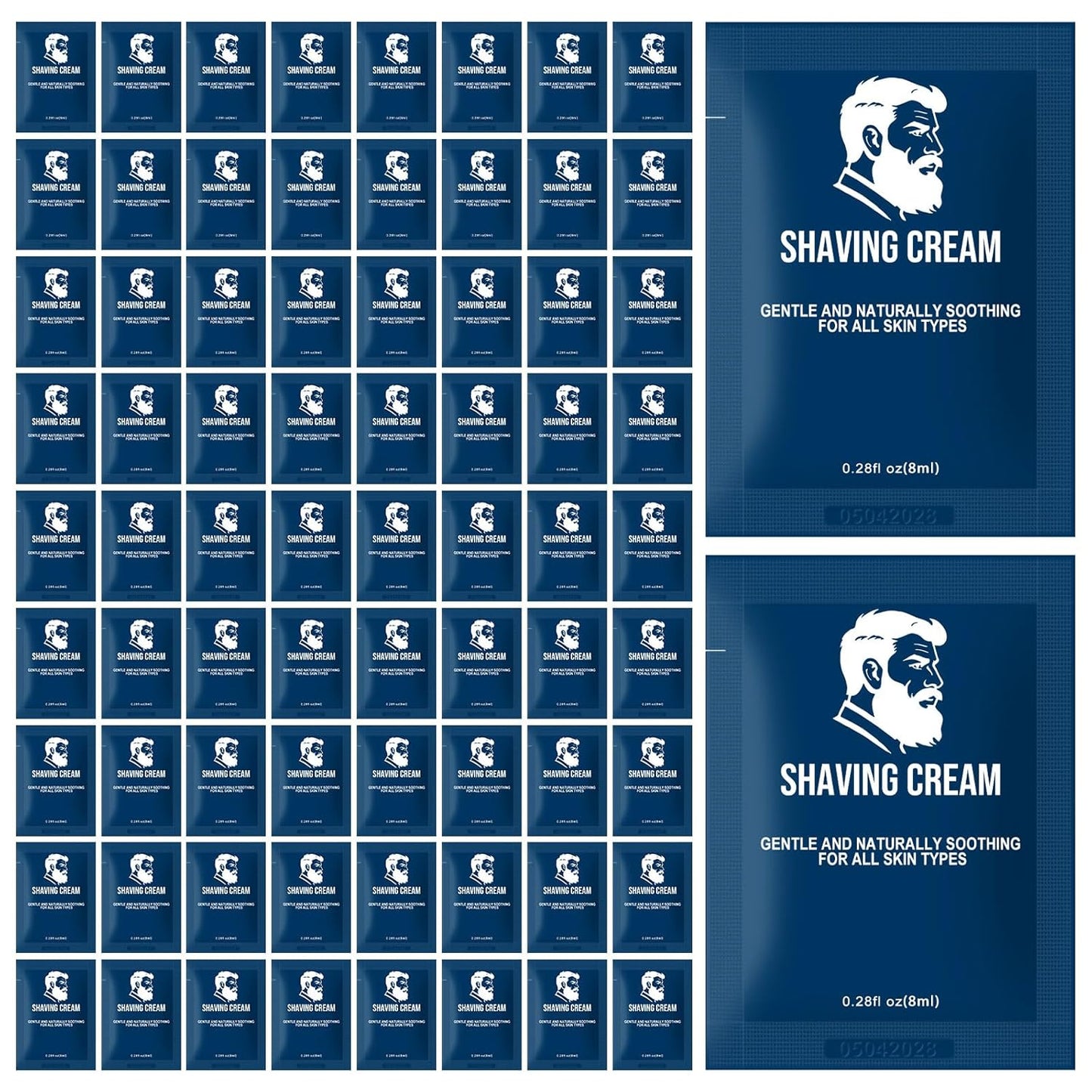 Shaving Cream Bulk Travel,8ml/0.28 oz Travel Shave Cream Disposable Shaving Cream in Bulk for Hotel Homeless （Jasmine，pack of 50)