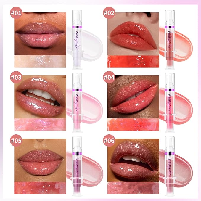 Lip Plumper Booster,Plumping Lip Gloss Spicy Lifter Shimmer Oil Hydrating High-Shine Volumizes Fuller Lip Glass Mirror Glaze Plump and Pout Lip Plumper Nourishing for Women Girls Makeup#2