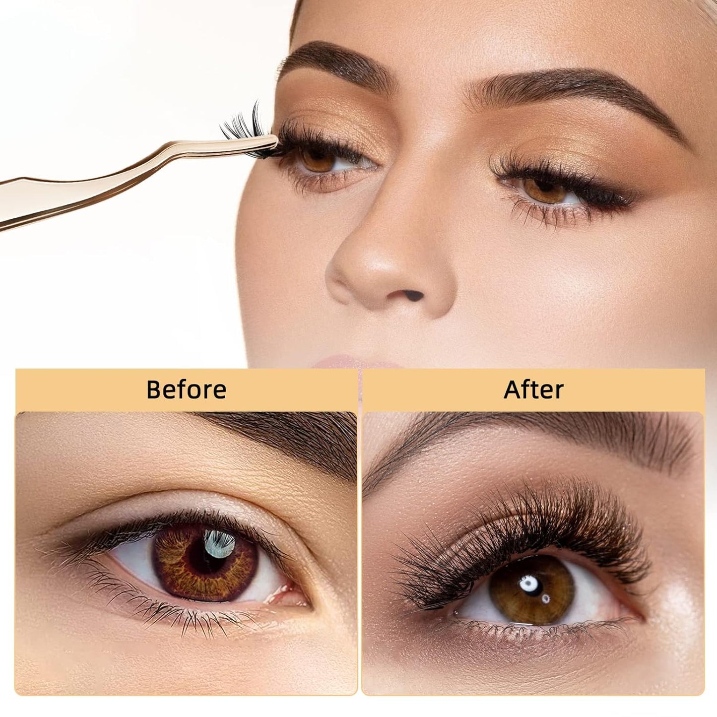 QUEWEL Cluster Lashes 240Pcs Individual Lashes 50D 0.07 C Curl Mix8-14mm Lash Extensions Clusters Lashes Soft&Natural False Eyelashes Individual DIY Eyelash Extension at Home(50D 0.07C mix-8-14)