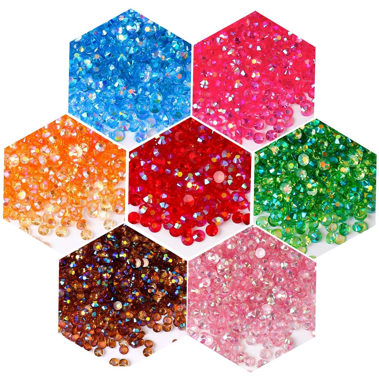 1000 Pieces SS20 5mm Flatback Rhinestones AB Clear Round Gems Crystals for Nail Art DIY Crafts Clothes Shoes Bags （Transparent Golden Yellow AB）