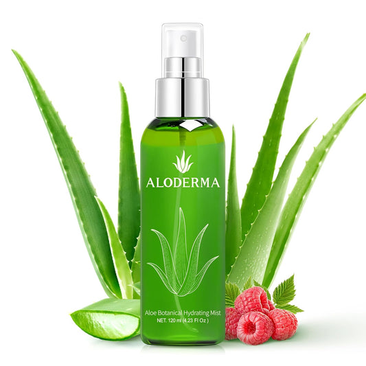 Aloderma Aloe Botanical Hydrating Mist Made with 82% Organic Aloe Vera - Soothing, Moisturizing, Lightweight Facial Spray with Panthenol - Refreshes, Invigorates Skin Throughout the Day, 120ml/4.23Oz