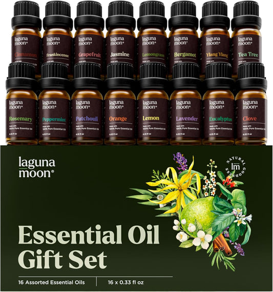 Essential Oils Set - 16 Pcs Premium Grade Home Essentials Oils - for Diffusers, Fragrance, Scents for Candle Making - Natural Aromatherapy Oils for Cars & Home Products, Room Sprays