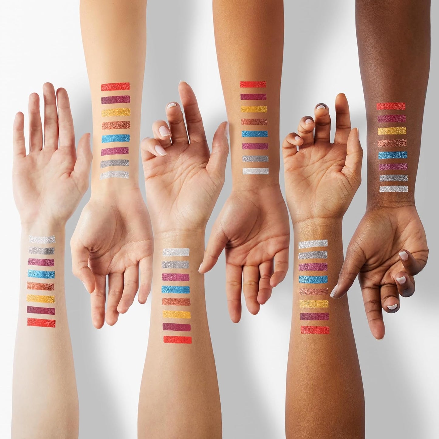 evpct 8 Colors Liquid Glitter Eyeliner Liquid Sets Glitter Eye Liners for Women White Silver Rose Gold Pink Sparkly Shimmer Eyeliner Set