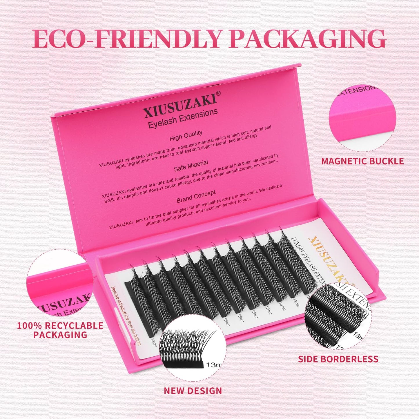 Lash Extensions Double Tips 4D Eyelash Extensions W Shape 0.07mm Thickness C Curl 10mm Premade Fans Easy Fan Volume Lashes Matte Black Crisscross(W-4D-Double Tips-0.07-C,10mm)