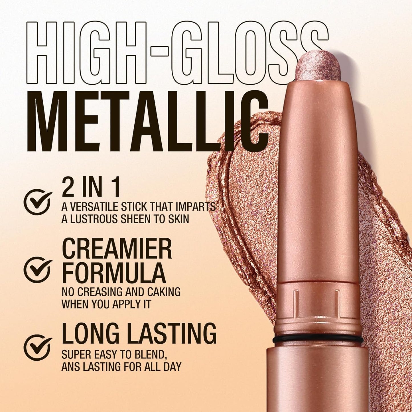 LANGMANNI Eyeshadow Stick,4 PCS Waterproof Multi-Color Eyeshadow Pen Set,Creamy Long-Lasting Eye Makeup Kit,Natural & Shimmer Shades Contour Stick,Gifts For Women (#1+7+22+23-4Colors)