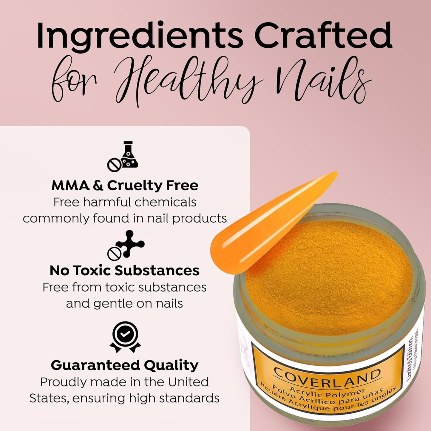 Tones Coverland Acrylic Nail Powder "Autumn Glow" - Limited Edition Acrylic Powder for Nail Design, Sculpting, and Masking Nail Bed Imperfections - Professional Acrylic Nail Supplies - (1.5 Oz)