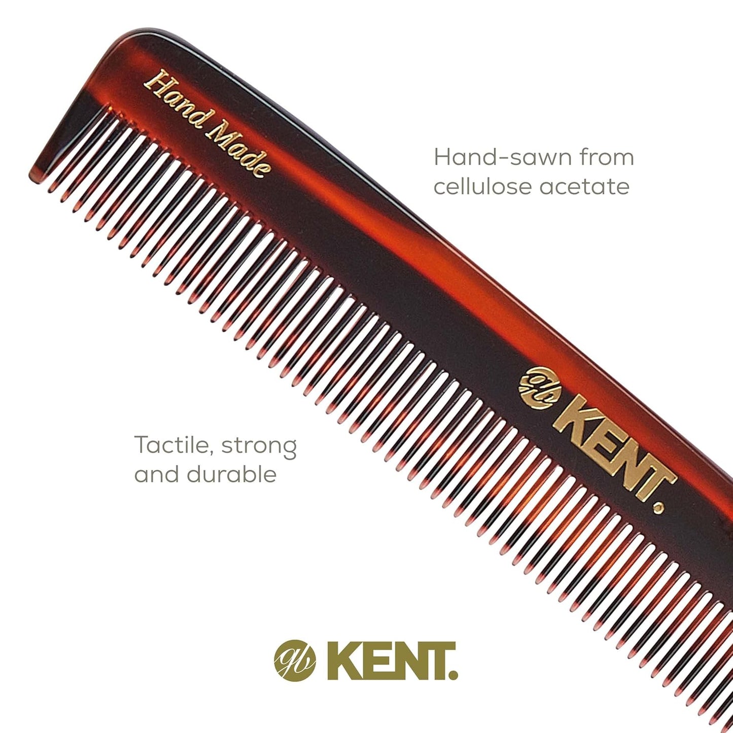 Kent F3T Fine Tooth Comb for Hair Parting, Handmade Combs for Men and Straightening Comb for Women, Dandruff Remover Kent Mens Combs for Fine Hair
