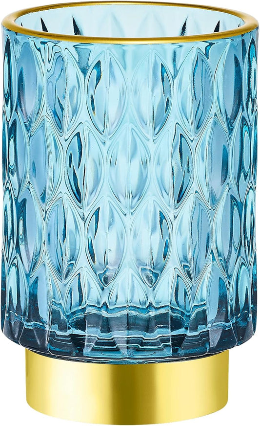 Makeup Brush Holder Organizer,Toothbrush Holders,Desk Pen Pencil Holder,Multifunctional Vintage Glass Brush Cup（A39-3-US）